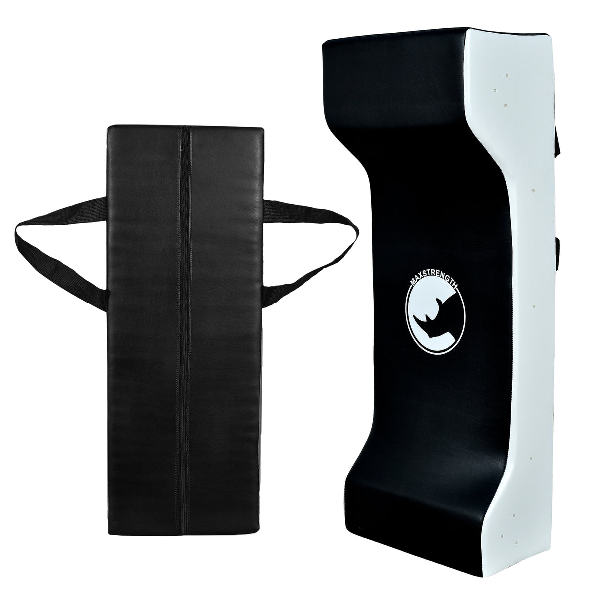 Max Strength Double Rugby Tackle Shield Curved with Back Zip (Black/Red & Black/White)