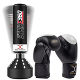 MAXSTRENGTH 6FT Freestanding Punch Bag + Boxing Gloves Combo White/Black Training Set