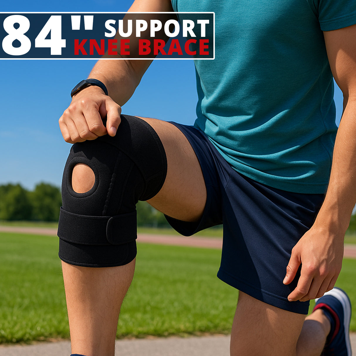 MAXSTRENGHT Neoprene Open Patella Knee Stabilising Strap Brace Support