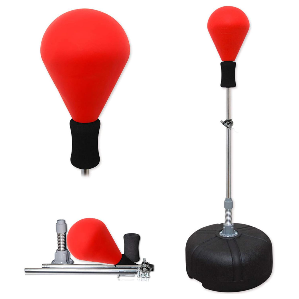 MAXSTRENGTH Free Standing Speed Ball | Red Punching Ball for Home Gym