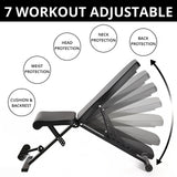 MaxStrength Foldable Adjustable Weight Bench + Hex Dumbbell Set (7.5kg / 10kg / 15kg Pair) Home Gym Strength Bundle