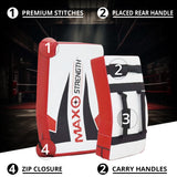 MAXSTRENGTH Boxing Kick Pad Strike Shield Curved Red/White