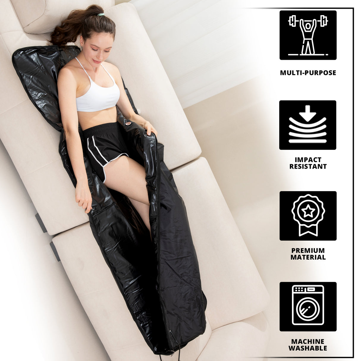 MAXSTRENGTH Infrared Sauna Blanket for Weight Loss & Detox | 35–70°C Adjustable Heat | 180x160cm | Home Spa Therapy Blanket for Relaxation & Muscle Recovery