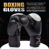 MAXSTRENGTH Boxing Gloves + Focus Pads Combo Black/White Training Set
