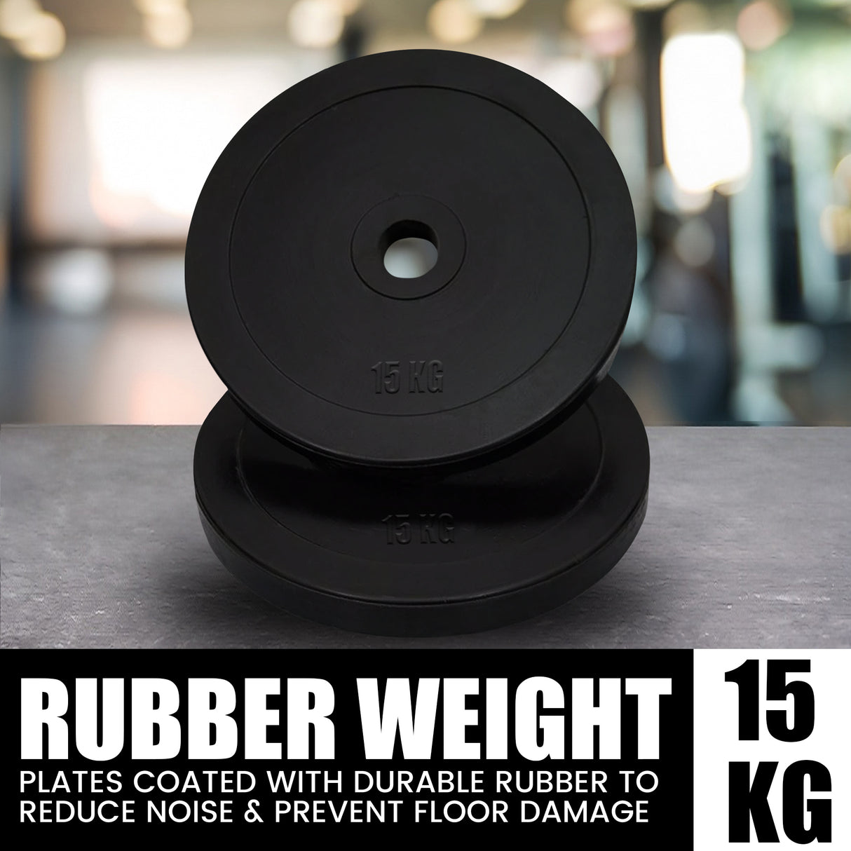 MAXSTRENGTH Olympic Bumper Rubber Weight Plates 15Kg Pair