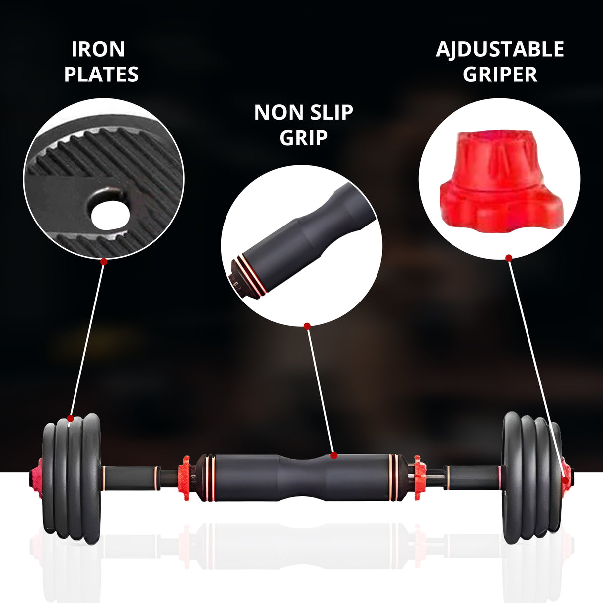 MAXSTRENGTH Adjustable Dumbbells Kettlebells Barbell Set – 4-in-1 Multifunctional Weights for Home & Gym