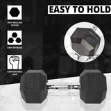 MAXSTRENGTH Hex Dumbbells Set Rubber Coated Weights (7.5kg, 10kg, 15kg Single or Pair)