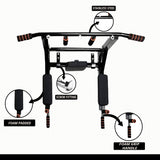 MAXSTRENGTH Wall Mounted Pull Up Bar & Dip Station White