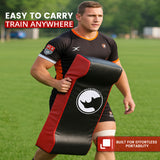 Max Strength Double Rugby Tackle Shield Curved with Back Zip (Black/Red & Black/White)