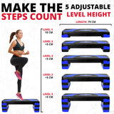 MAXSTRENGTH Aerobic Stepper Platform | 5 Level Adjustable Fitness Step