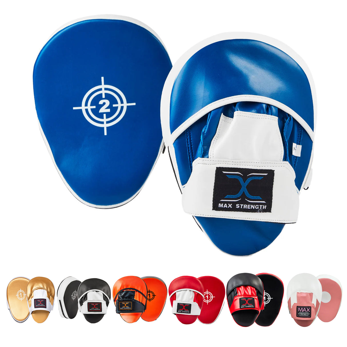 MAXSTRENGTH Boxing Focus Pads Mitts Blue/White