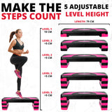 MAXSTRENGTH Aerobic Stepper Platform | 5 Level Adjustable Fitness Step