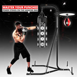 MAXSTRENGTH 2-Way Boxing Training Station | Frame, 4FT, 3FT Punch Bag & Speedball