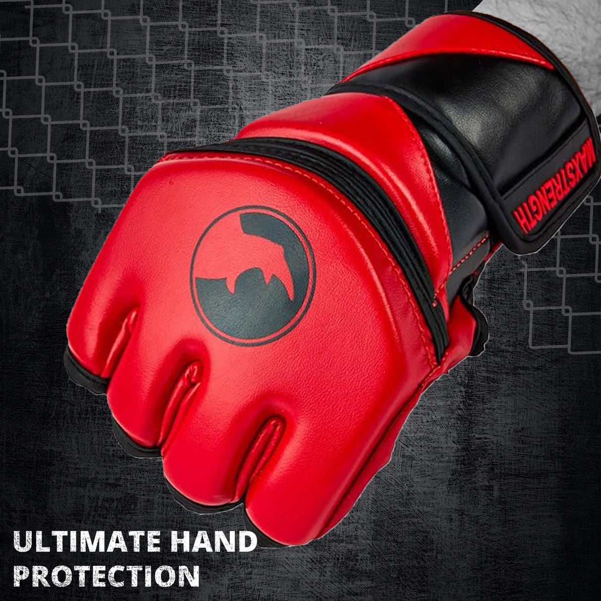 MAXSTRENGTH MMA Fighting Gloves Grappling Rhino Red