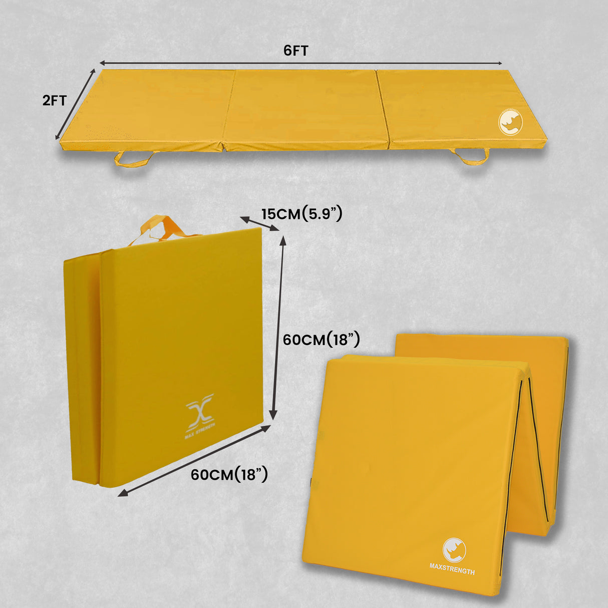 MAXSTRENGTH Tri Folding Mat Gymnastic and Fitness Exercise