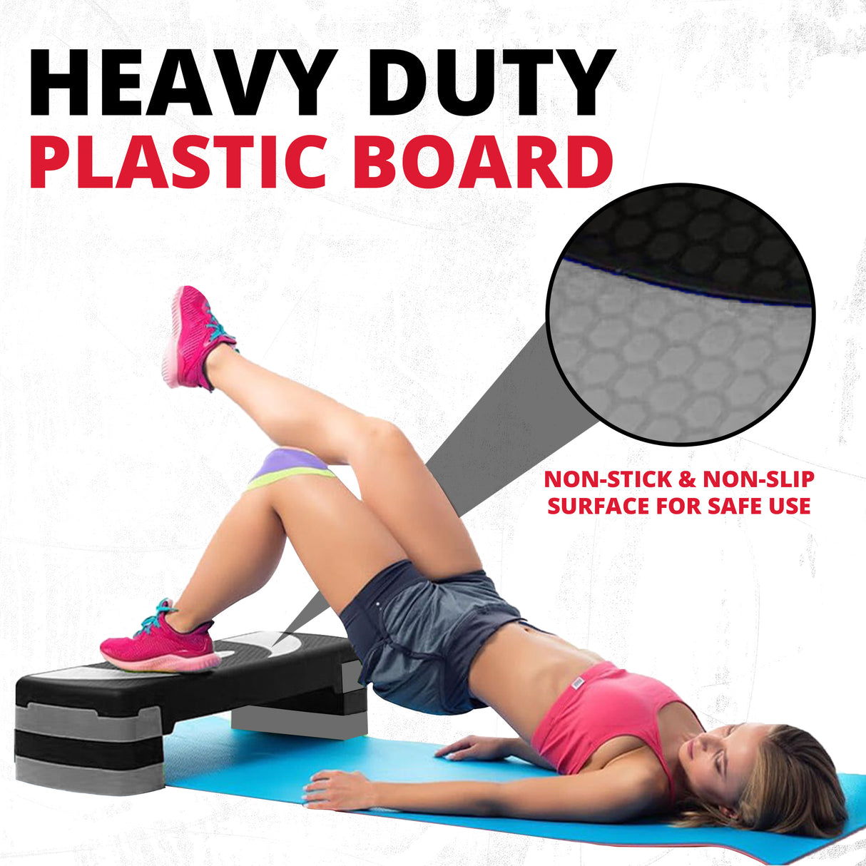 MAXSTRENGTH Aerobic Stepper Platform | 5 Level Adjustable Fitness Step