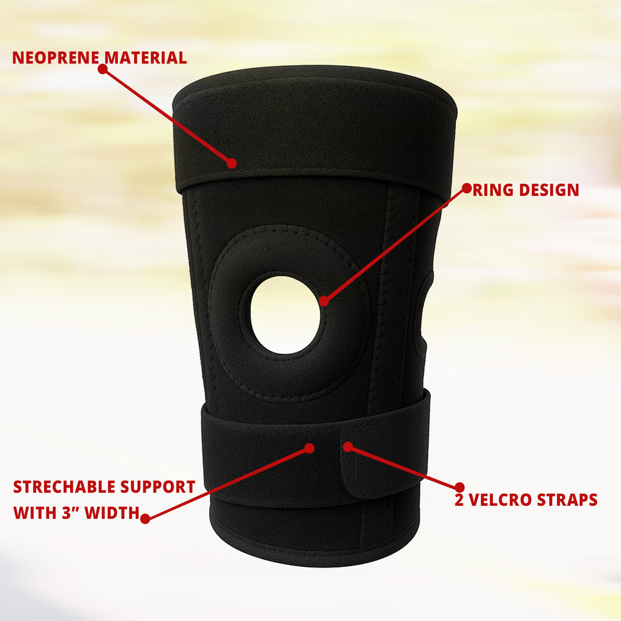 MAXSTRENGHT Neoprene Open Patella Knee Stabilising Strap Brace Support