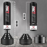 MAXSTRENGTH 5.5FT Freestanding Punch Bag + Boxing Gloves Combo White/Black Training Set