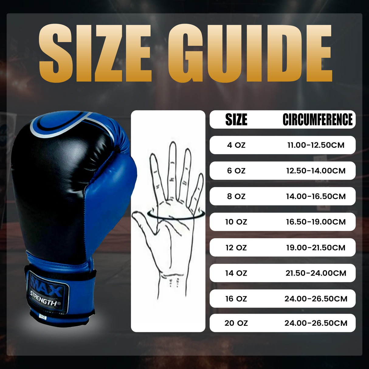MAXSTRENGTH Boxing Gloves & Focus Pads with 4.5m Hand Wraps | Punch Mitt Set for Muay Thai, MMA, Kickboxing, Sparring Training (Blue Black series)