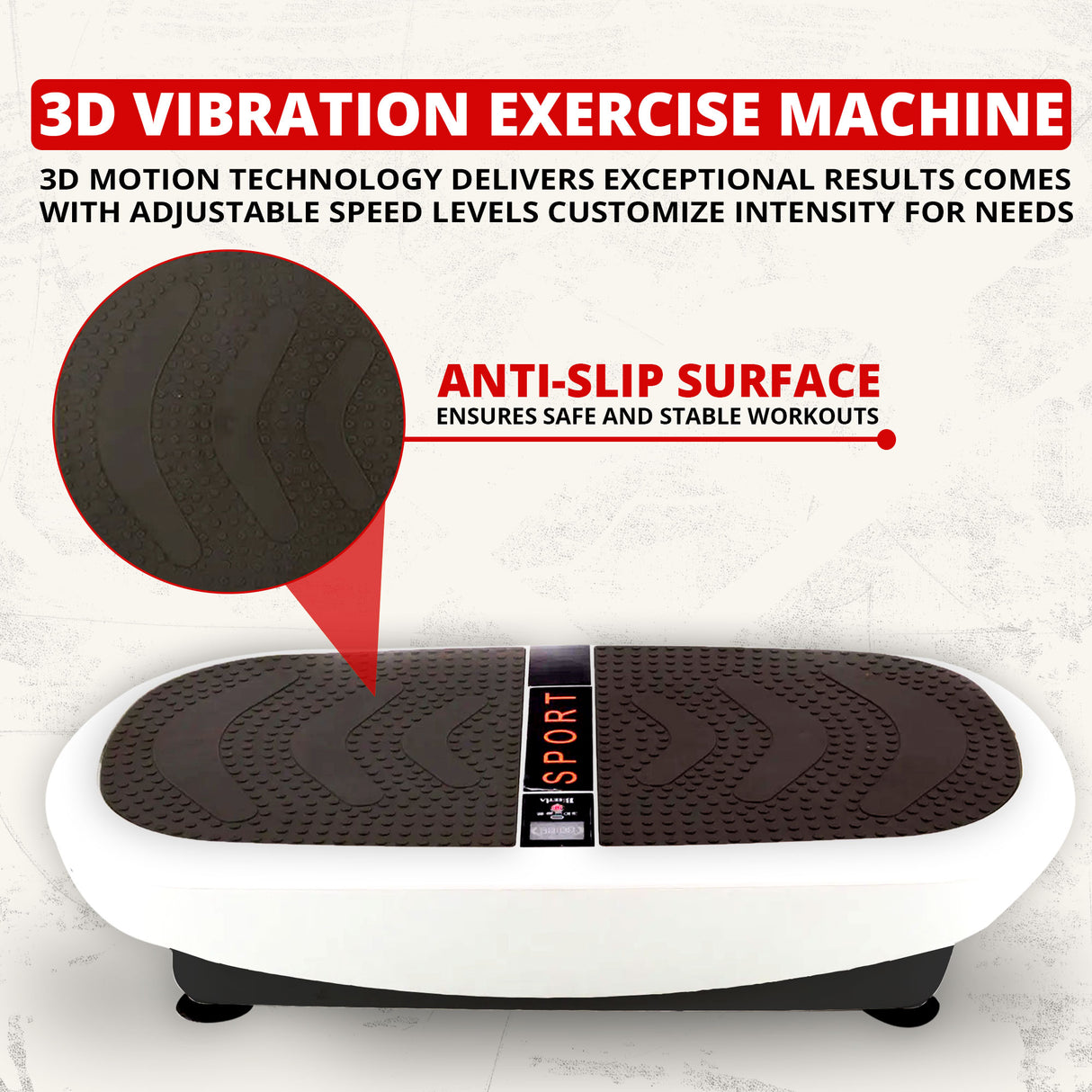 3D Crazy Fit Vibration Plate – Dual Motor Oscillation & Pulsation, 80 Speed Levels