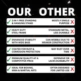 MAXSTRENGTH 2-Way Boxing Training Station | Frame, 4FT, 3FT Punch Bag & Speedball