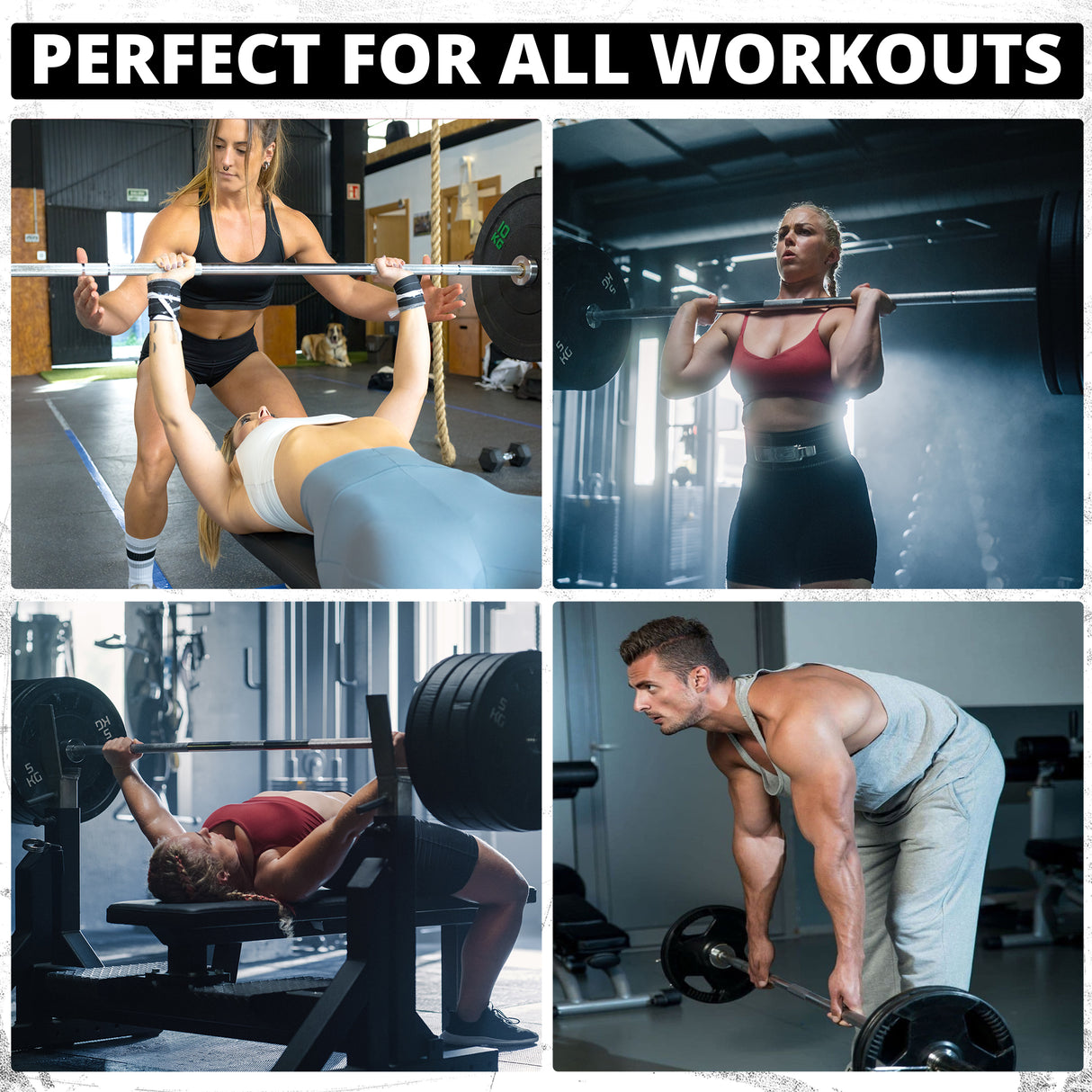 MAXSTRENGTH Ultimate Strength Training Bundle | Olympic Barbell Bar + Adjustable Weight Bench Rack + Kettlebell Set (8kg/10kg/12kg)