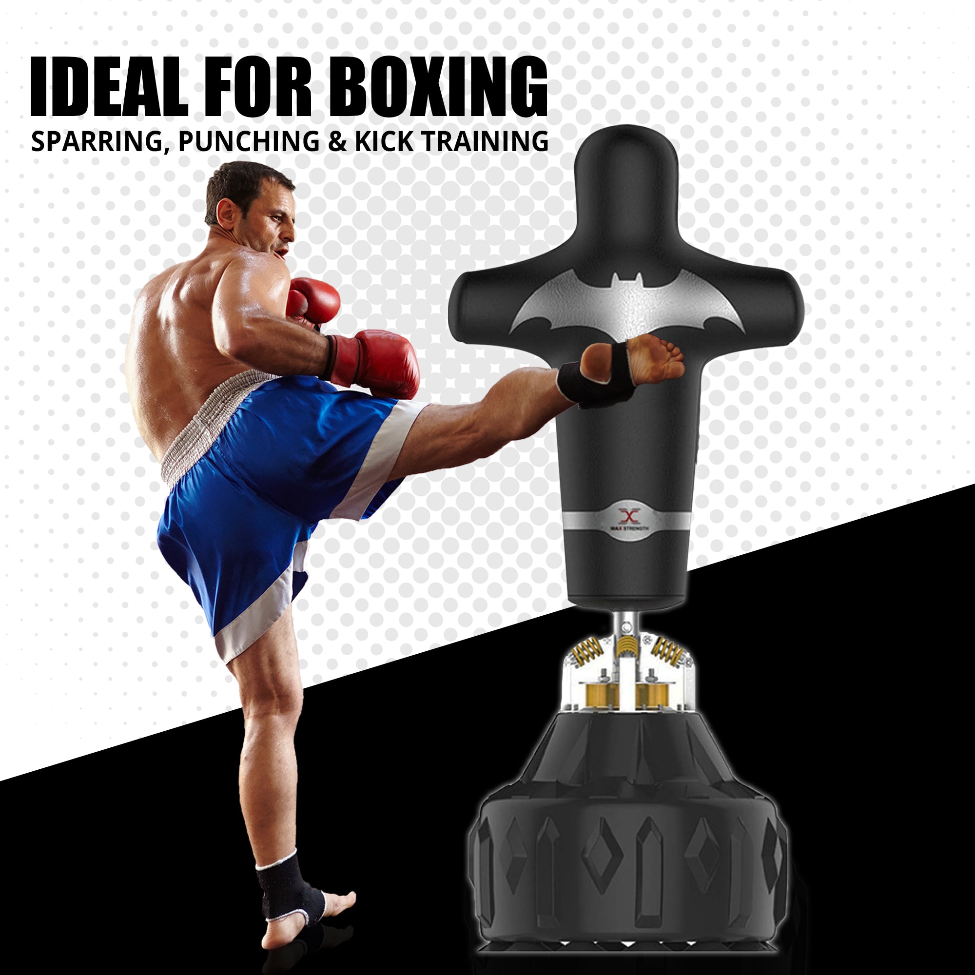 MAXSTRENGTH 6FT Freestanding Human Dummy Punch Bag | Boxing & MMA