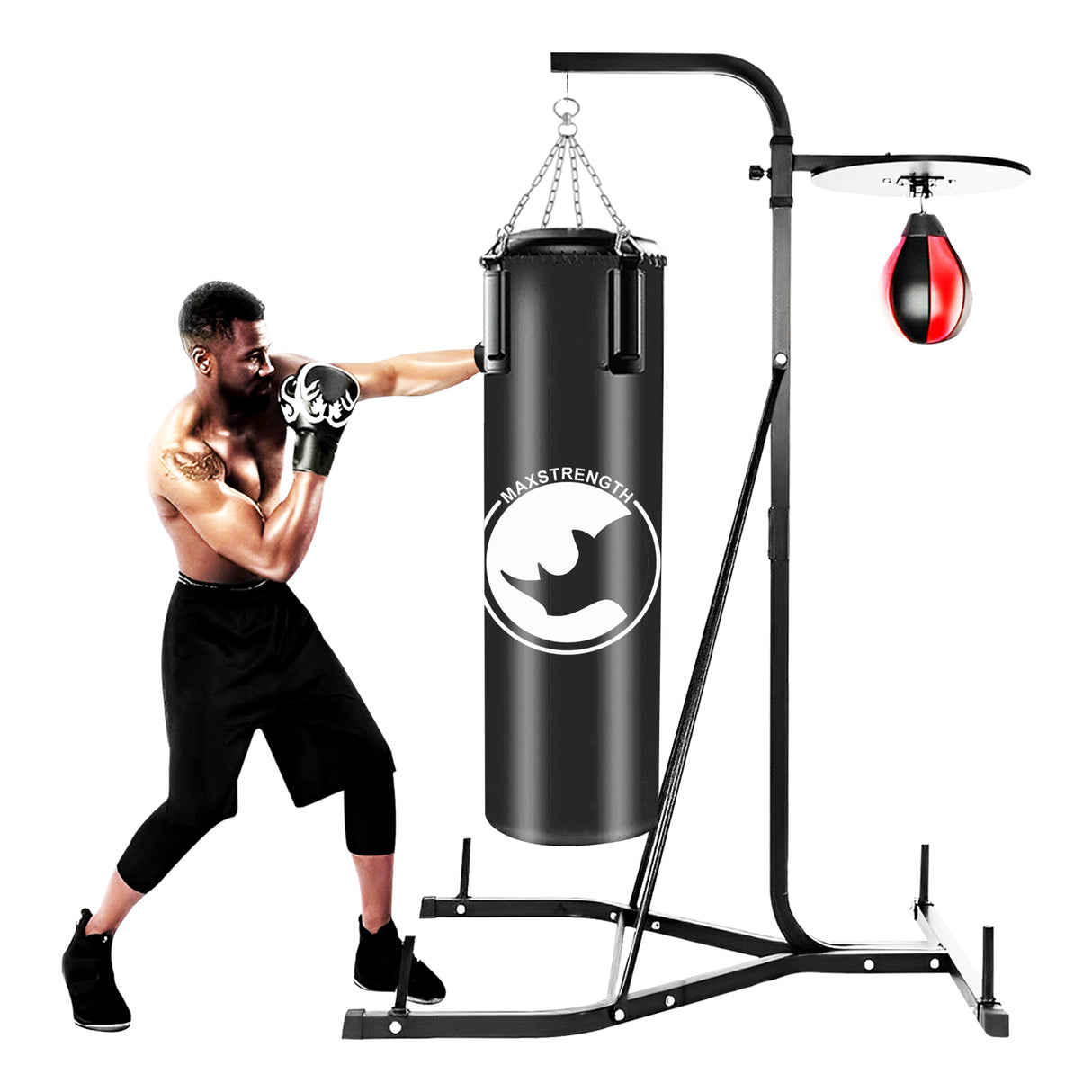 MAXSTRENTH 2 Way Heavy Duty Boxing Punch Bag Frame & Speed Ball Stand