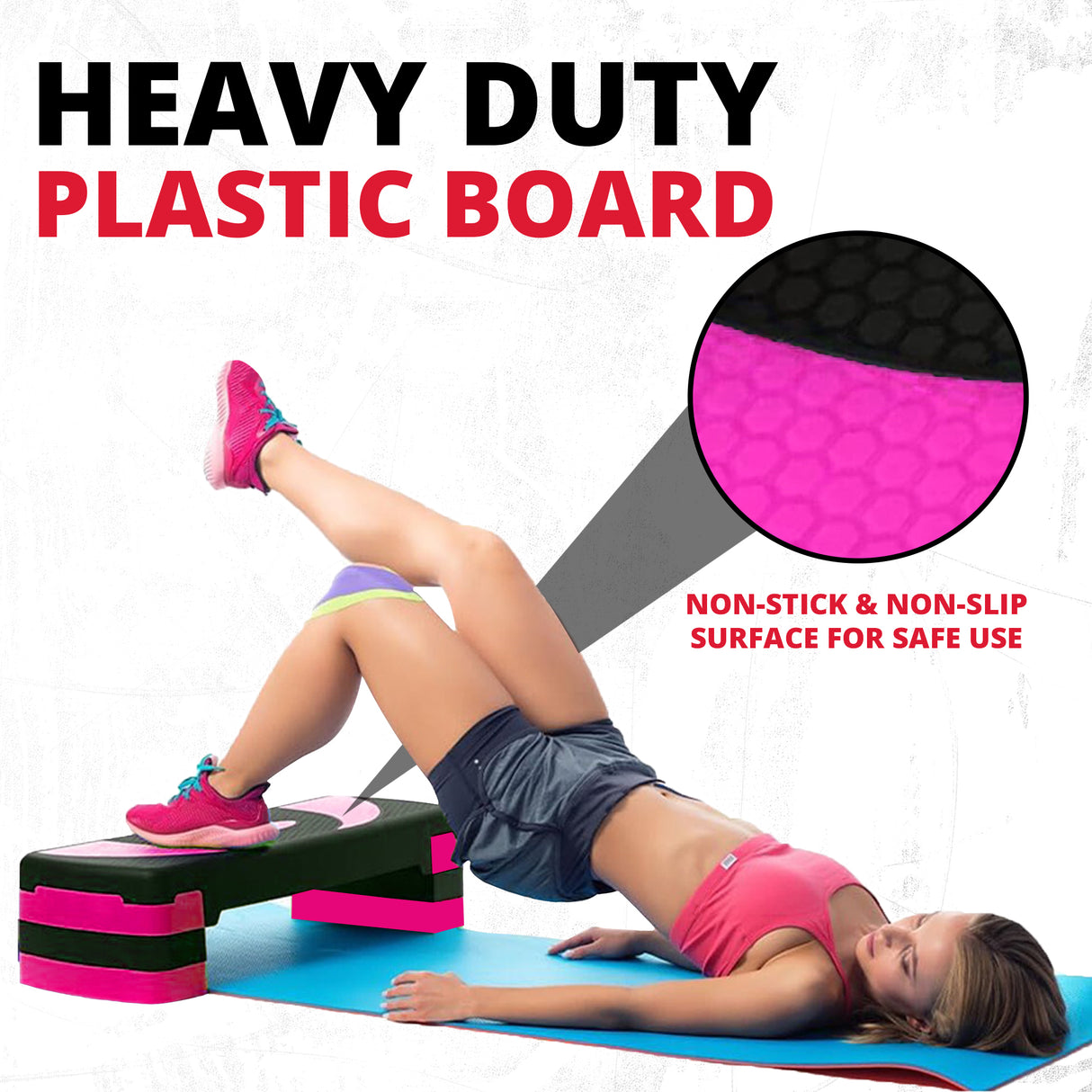 MAXSTRENGTH Aerobic Stepper Platform | 5 Level Adjustable Fitness Step