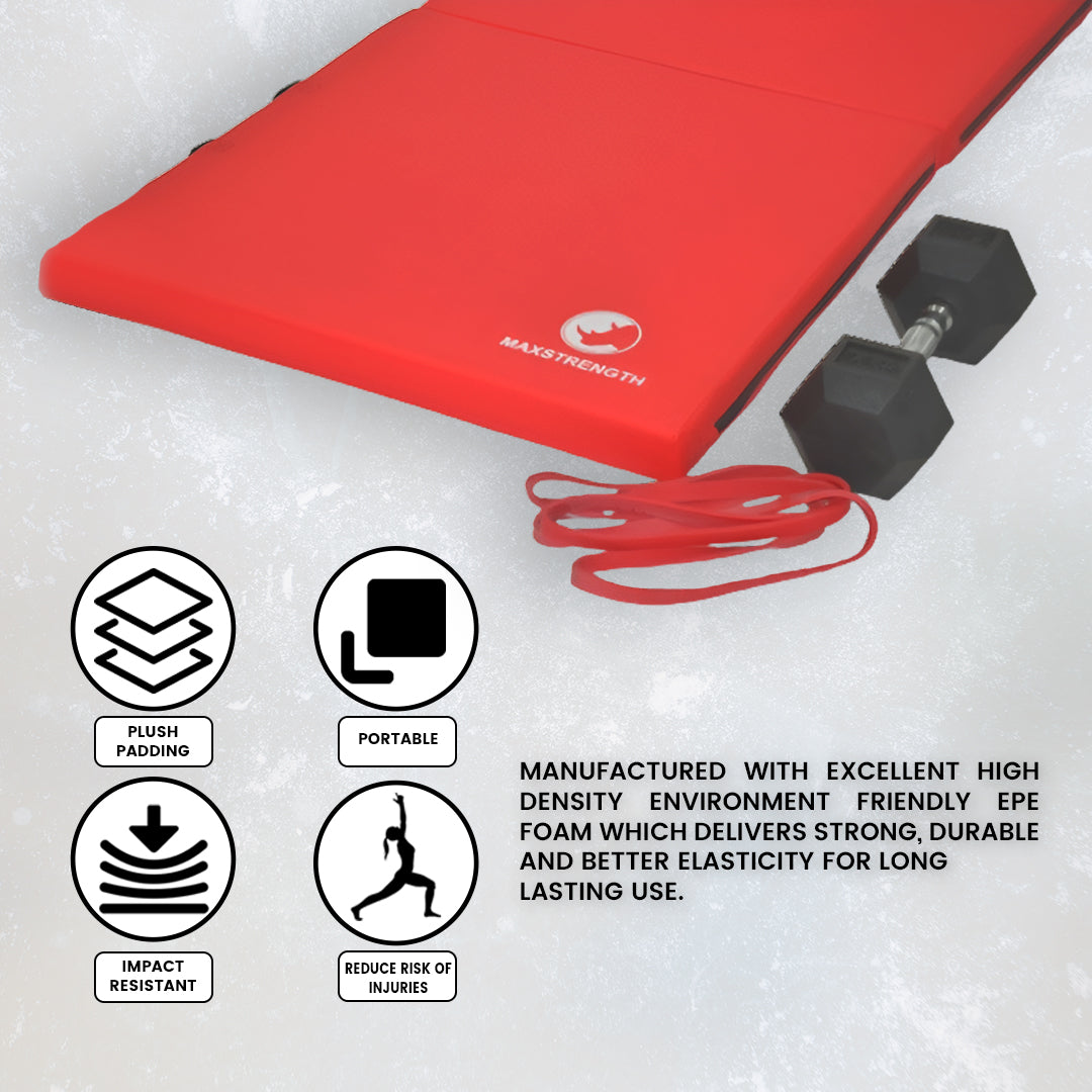 MAXSTRENGTH Tri Folding Mat Gymnastic and Fitness Exercise