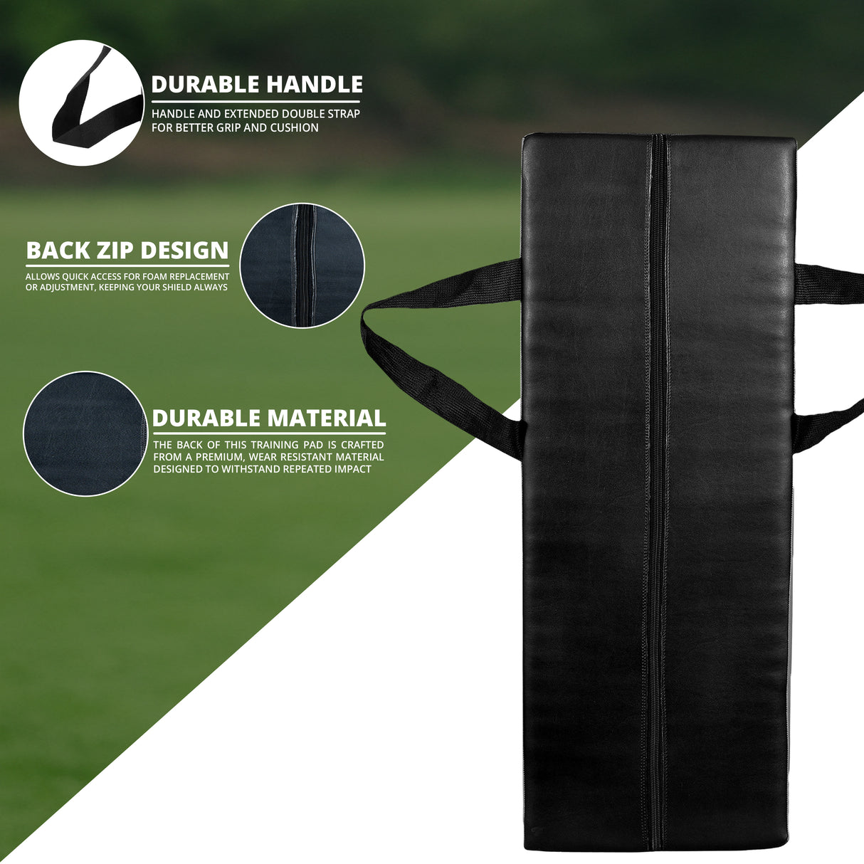 Max Strength Double Rugby Tackle Shield Curved with Back Zip (Black/Red & Black/White)
