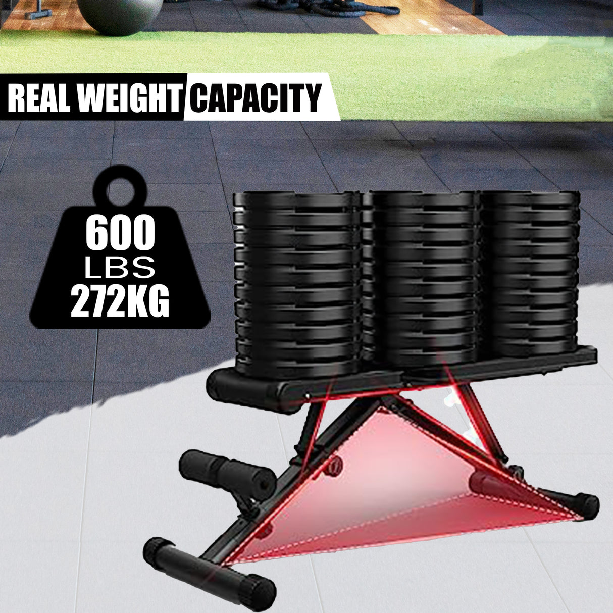 MAXSTRENGTH Adjustable weight lifting bench foldable incline/decline sit up