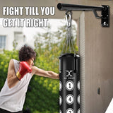 MAXSTRENGTH Hanging Punch Bag Foldable & Fixed Wall Brackets