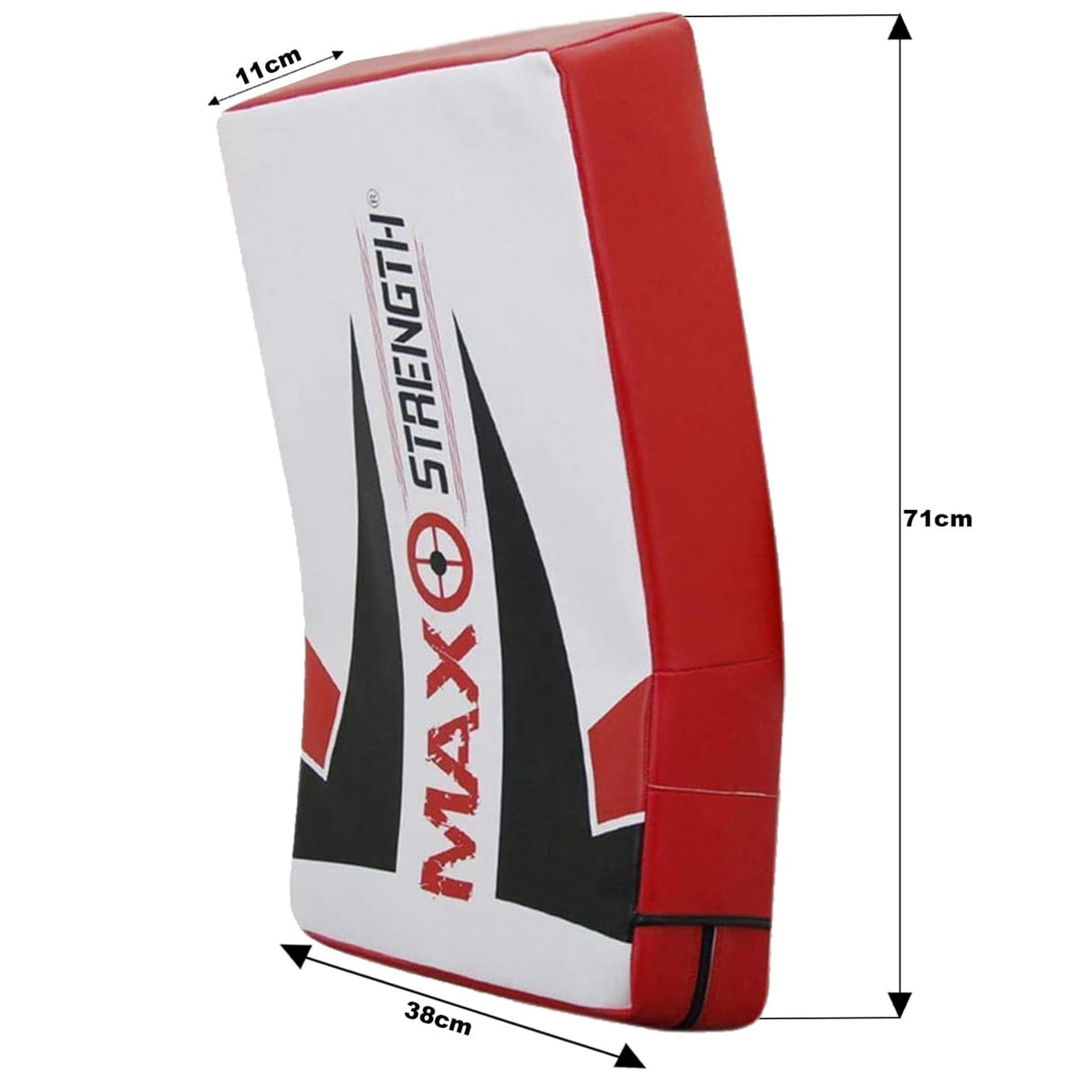 MAXSTRENGTH Boxing Kick Pad Strike Shield Curved Red/White