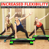 MAXSTRENGTH Adjustable Aerobic Stepper 5 Level Fitness Step (Green/Black)