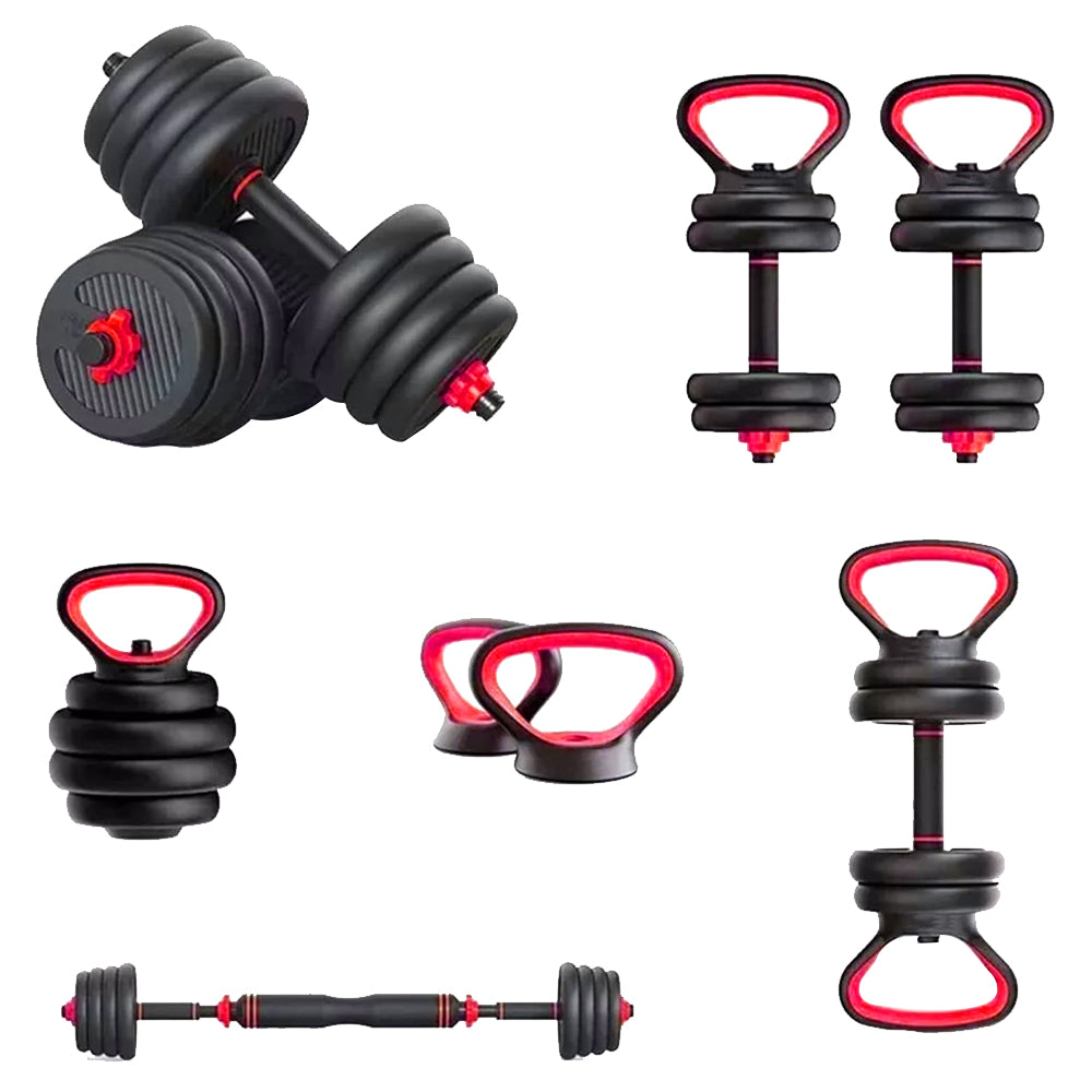 MAXSTRENGTH Adjustable Dumbbells Kettlebells Barbell Set 6-in-1 Multifunctional Weights for Home & Gym