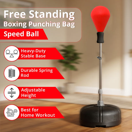 MAXSTRENGTH Free Standing Boxing Speed Ball Red