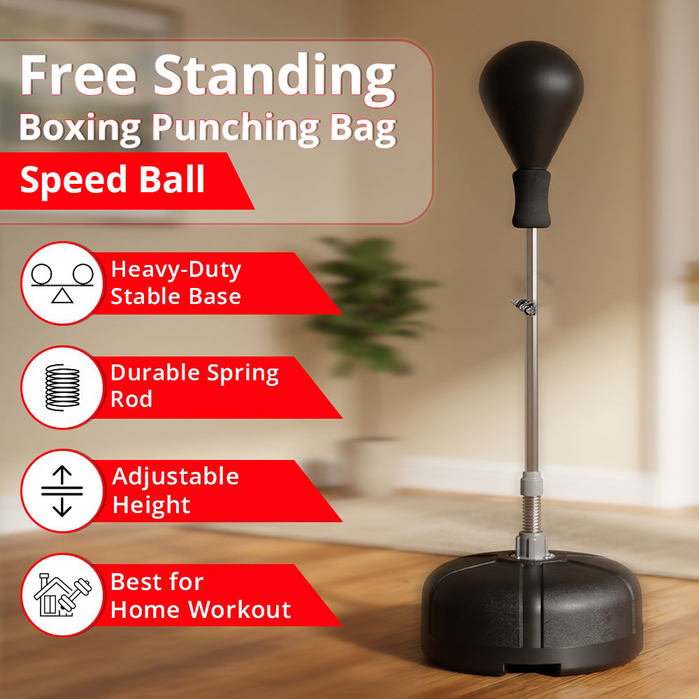 MAXSTRENGTH Freestanding Boxing Speed Ball – Adjustable Training Set