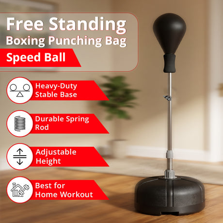 MAXSTRENGTH Freestanding Boxing Speed Ball – Adjustable Training Set