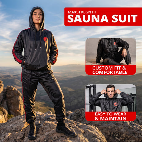 MAXSTRENGTH Sauna Sweat Suit Unisex Running & Gym Training Wear