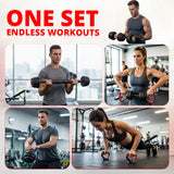 MAXSTRENGTH Adjustable Dumbbells Kettlebells Barbell Set 6-in-1 Multifunctional Weights for Home & Gym