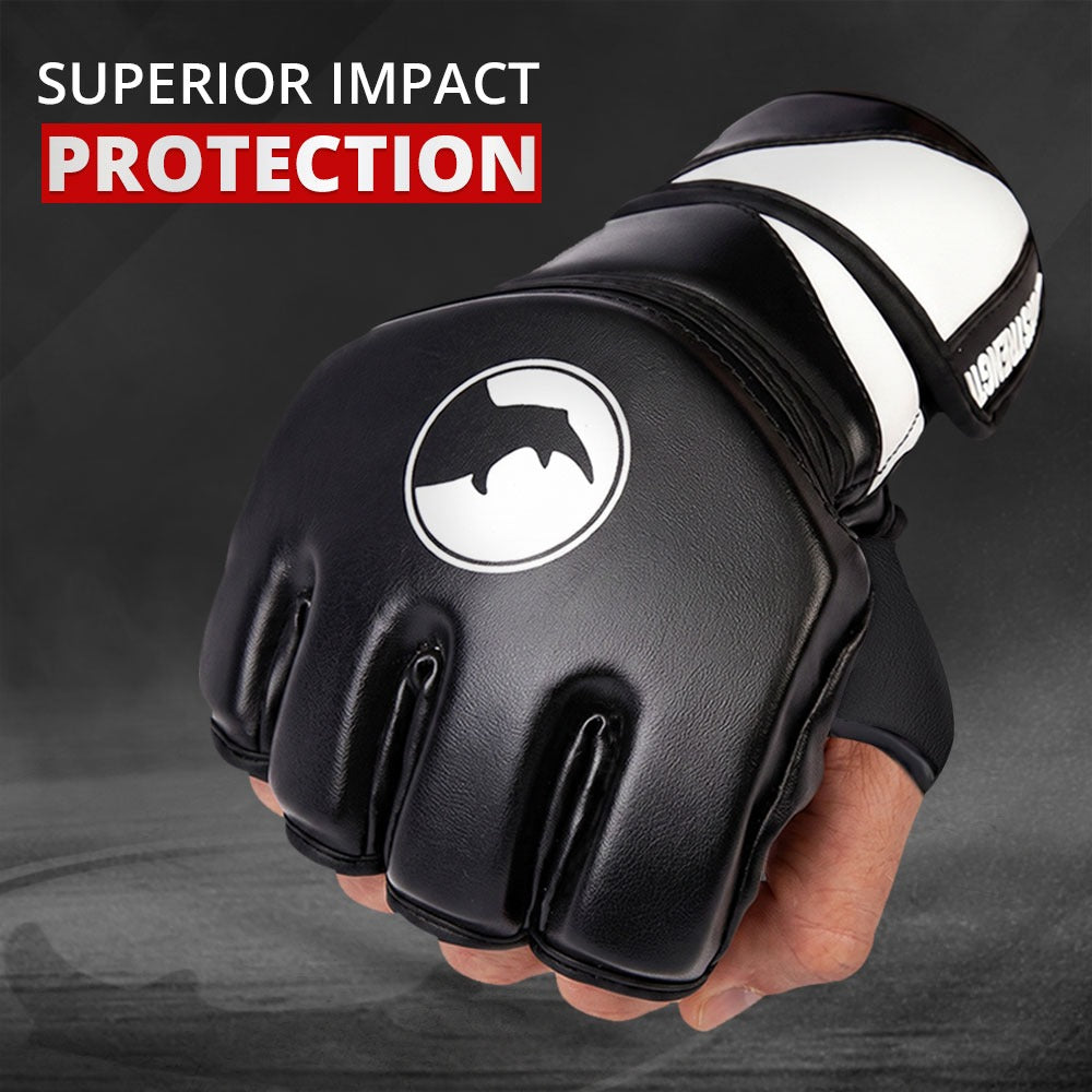 MAXSTRENGTH MMA Fighting Gloves Grappling || Gel Padded Premium Built