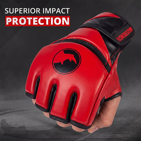 MAXSTRENGTH MMA Fighting Gloves Grappling Rhino Red gloves