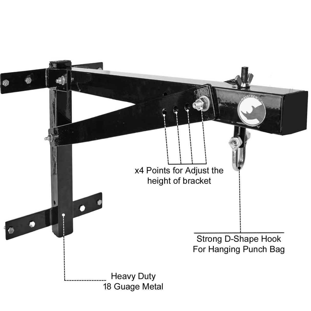 MAXSTRENGTH Hanging Punch Bag Foldable & Fixed Wall Brackets