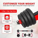 MAXSTRENGTH Adjustable Dumbbells Kettlebells Barbell Set 6-in-1 Multifunctional Weights for Home & Gym