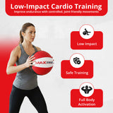 MAXSTRENGTH Leather Medicine Ball for Fitness Training | Weighted Exercise Ball for Core Strength, Balance & Conditioning | Durable Gym Medicine Ball 8kg 10kg 12kg 15kg Red/White