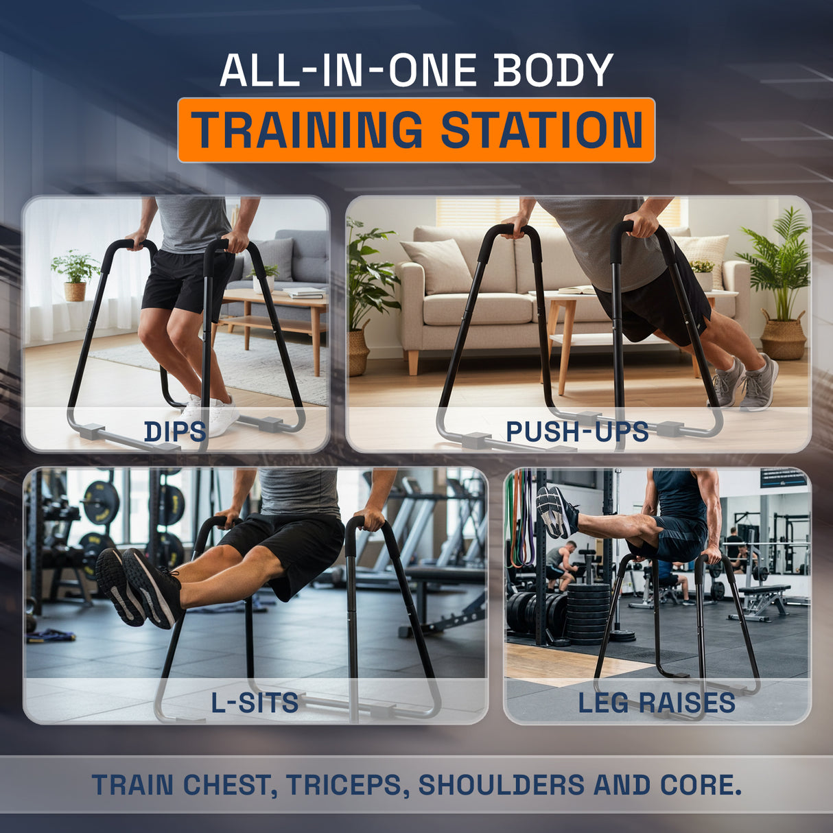 MAXSTRENGTH Ultimate Press Dip Bars Upper Body Workout