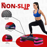 MAXSTRENGTH 3 Level Adjustable Aerobic Stepper | Cardio Fitness Step