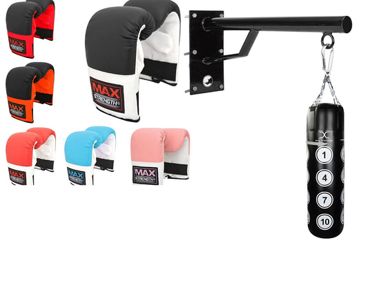 MAXSTRENGTH Hanging Punch Bag Wall Brackets with Bag Mitts