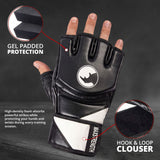 MAXSTRENGTH MMA Fighting Gloves Grappling || Gel Padded Premium Built